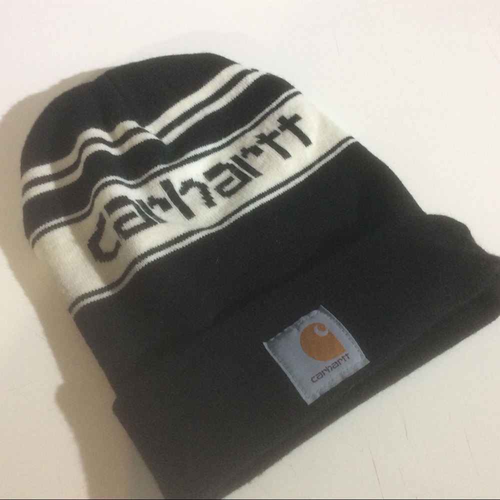Carhartt Black Acrylic Beanie *MISSING POOF BALL